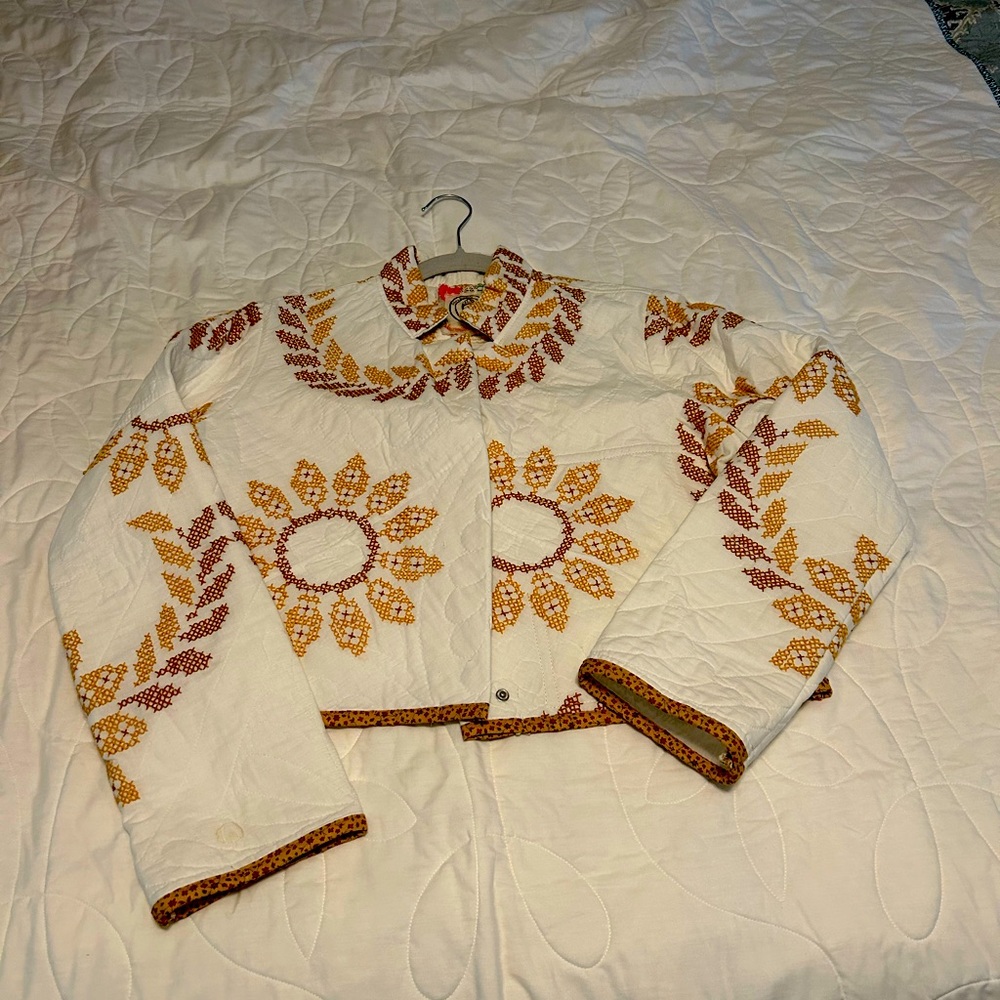 Potters Daughter vintage cross stitch jacket